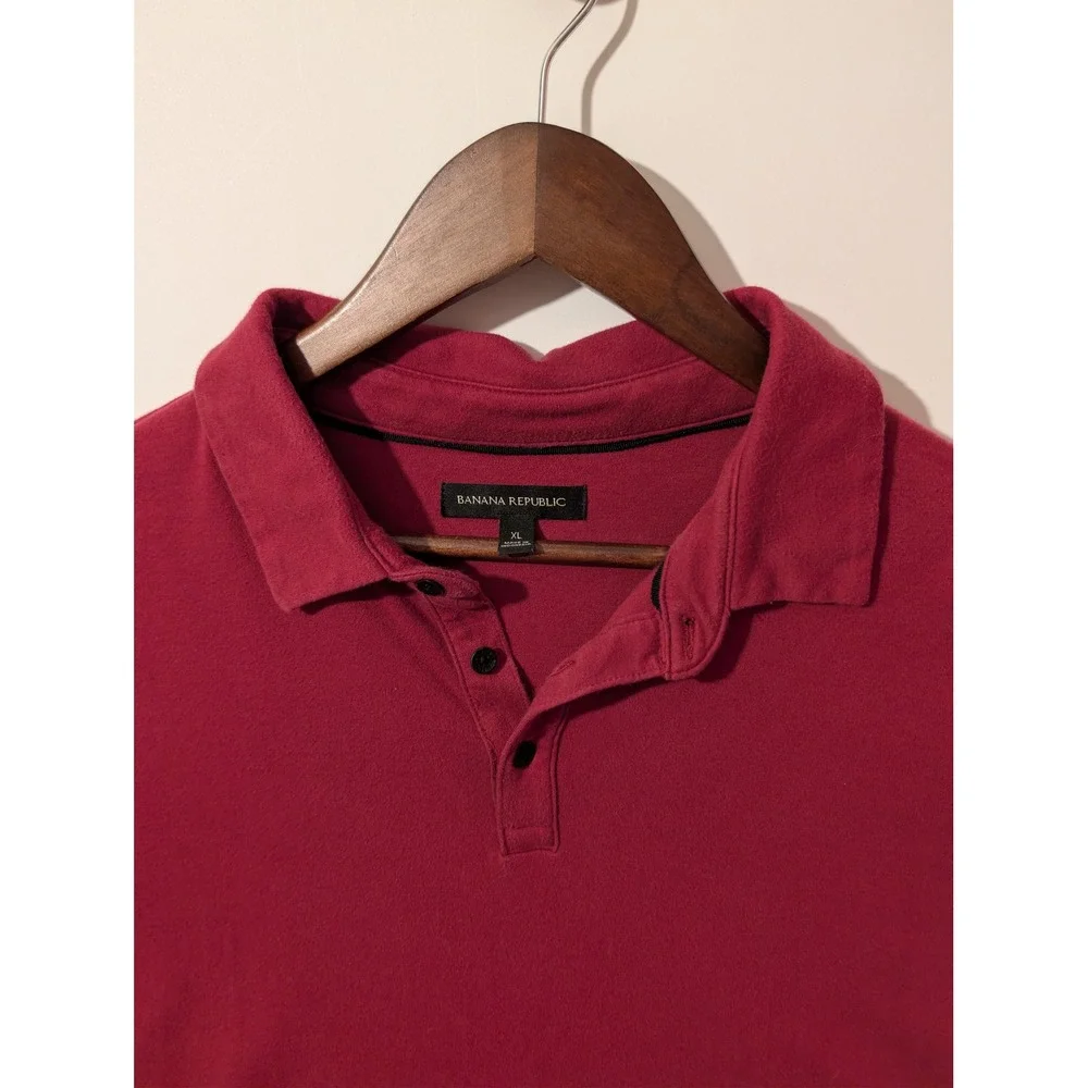 Banana Republic Polo Shirt Mens XL Red Excellent Short Sleeve Casual Solid Top